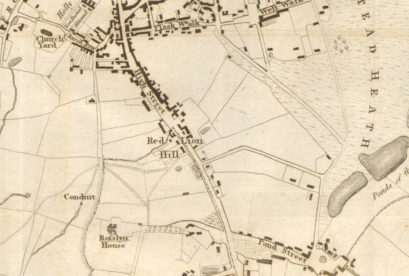 Extract of map by J & W Newton compiled in around 1813.